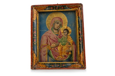 Lot 1623 - EASTERN ORTHODOX CHRISTIAN MADONNA & CHILD ICON