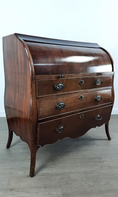 Lot 570 - MAHOGANY CYLINDER BUREAU