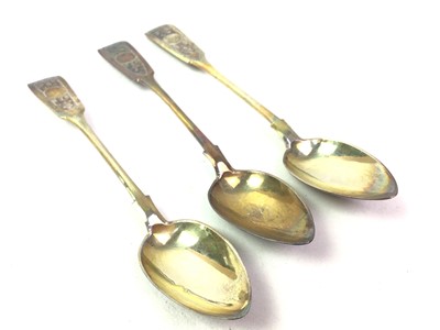 Lot 718 - SET OF SIX RUSSIAN SILVER SPOONS