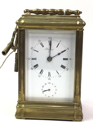 Lot 683 - BRASS CARRIAGE CLOCK