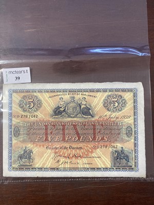 Lot 39 - UNION BANK OF SCOTLAND LIMITED