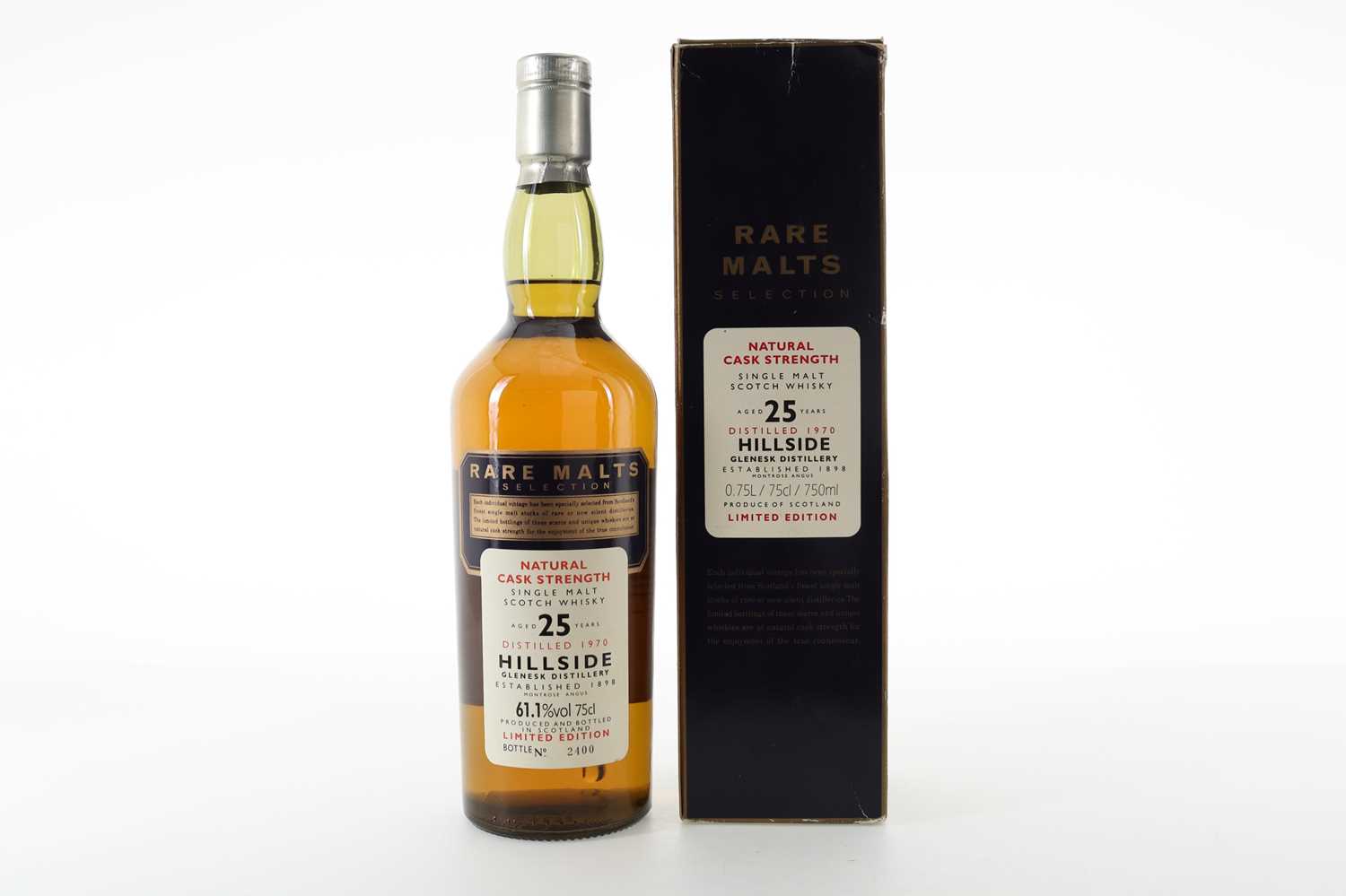 Lot 153 - HILLSIDE 1970 25 YEAR OLD RARE MALTS 75CL