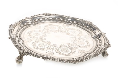 Lot 888 - VICTORIAN SILVER CARD TRAY