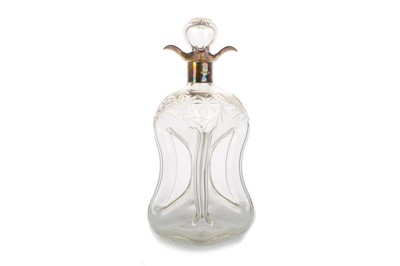 Lot 889 - EDWARDIAN SILVER MOUNTED GLASS DECANTER