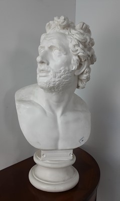 Lot 700 - REPRODUCTION PLASTER BUST OF PATROCLUS