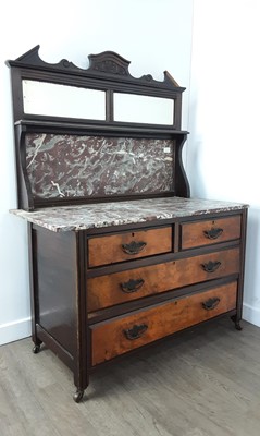 Lot 710 - VICTORIAN WALNUT WASHSTAND