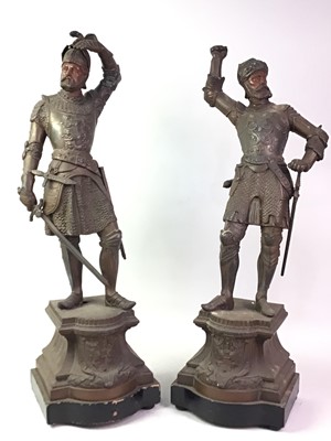 Lot 708 - PAIR OF CONTINENTAL SPELTER FIGURES