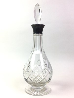 Lot 772 - CRYSTAL DECANTER WITH SILVER COLLAR