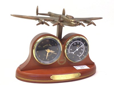 Lot 823 - THE DAMBUSTERS COMMEMORATIVE DESK CLOCK / BAROMETER COMPENDIUM