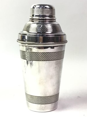 Lot 837 - SILVER PLATED COCKTAIL SHAKER