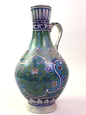 Lot 850 - FLORAL DECORATED VASE WITH SINGLE HANDLE