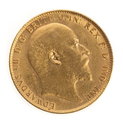 Lot 121 - EDWARD VII GOLD SOVEREIGN