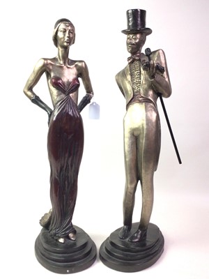 Lot 734 - PAIR OF ART DECO STYLE FIGURES