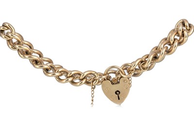 Lot 542 - GOLD CURB LINK BRACELET