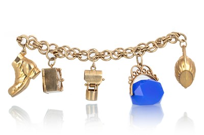 Lot 540 - GOLD CHARM BRACELET