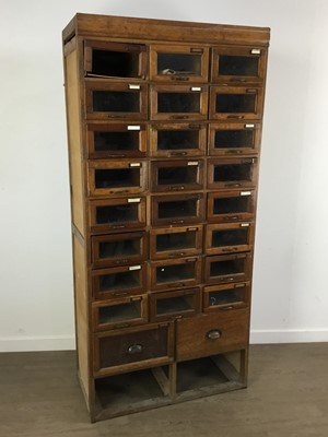 Lot 874 - STAINED WOOD HABERDASHERY CABINET