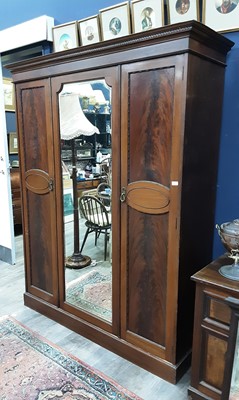 Lot 875 - MAHOGANY WARDROBE