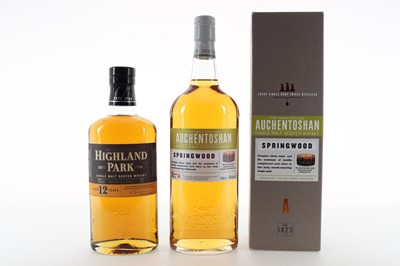 Lot 168 - HIGHLAND PARK 12 YEAR OLD AND AUCHENTOSHAN SPRINGWOOD 1L