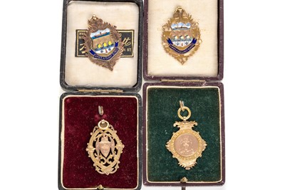 Lot 1700 - PETER BRODIE OF MARYHILL F.C., FOUR GOLD MEDALS