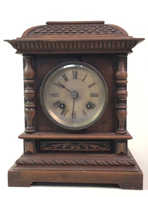 Lot 68 - LATE VICTORIAN WALNUT MANTEL CLOCK