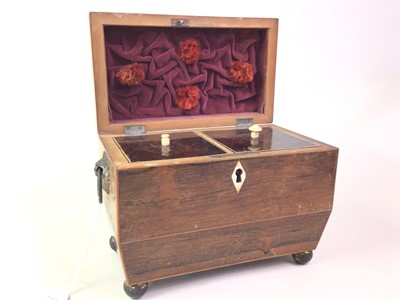 Lot 74 - ROSEWOOD TEA CADDY