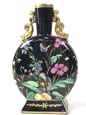 Lot 271 - HAND PAINTED POTTERY MOON FLASK