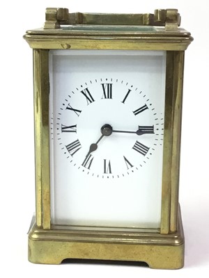 Lot 280 - TWO BRASS CARRIAGE CLOCKS