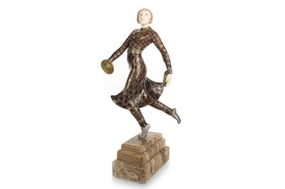 Lot 510 - ART DECO COLD PAINTED BRONZE AND IVORY FIGURE OF A DANCER