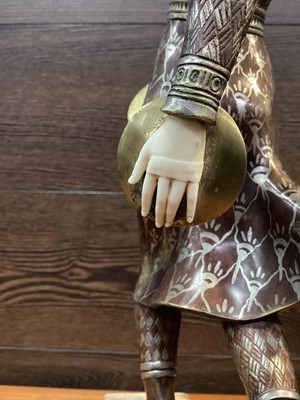 Lot 510 - ART DECO COLD PAINTED BRONZE AND IVORY FIGURE OF A DANCER