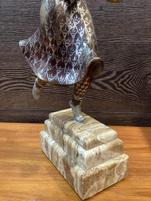 Lot 510 - ART DECO COLD PAINTED BRONZE AND IVORY FIGURE OF A DANCER