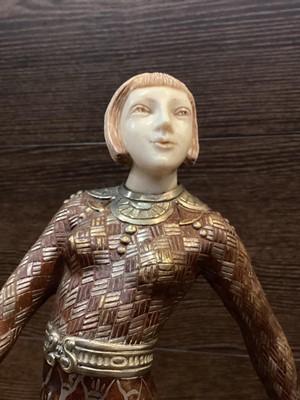 Lot 510 - ART DECO COLD PAINTED BRONZE AND IVORY FIGURE OF A DANCER