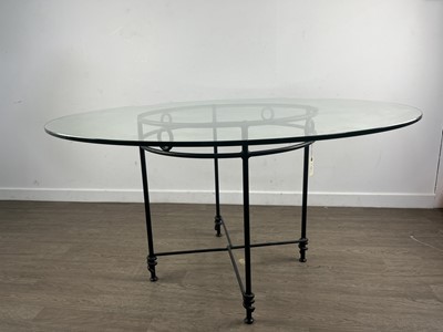 Lot 141 - GLASS TOPPED CIRCULAR BREAKFAST TABLE