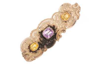 Lot 407 - SCOTTISH GEM SET BAR BROOCH