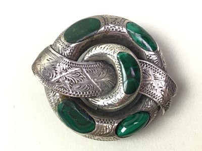 Lot 368 - MALACHITE BROOCH