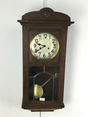 Lot 373 - OAK WALL CLOCK