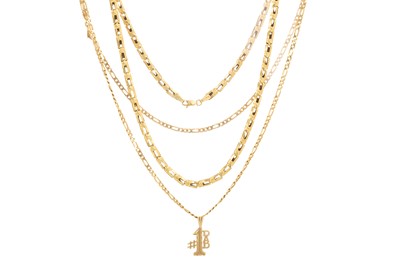 Lot 593 - TWO GOLD CHAINS