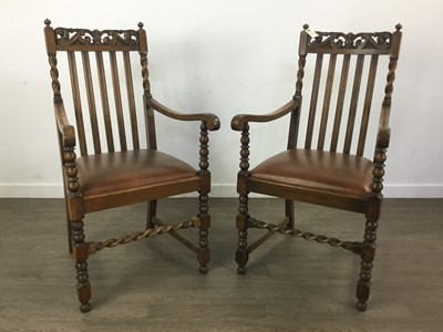 Lot 405 - SET OF SIX OAK DINING CHAIRS