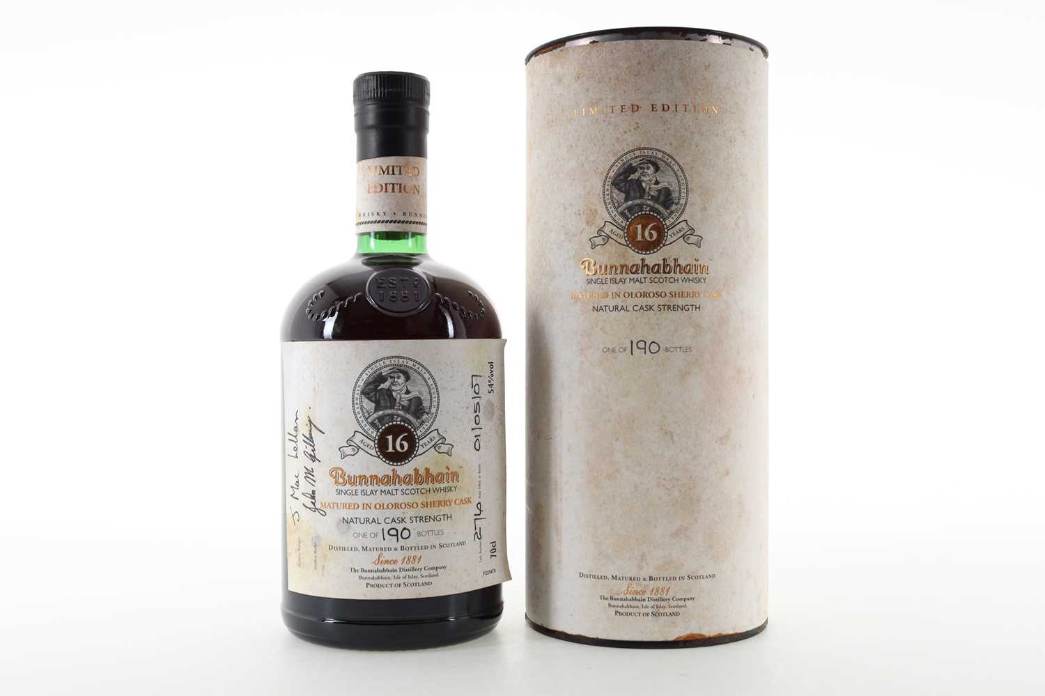 Lot 201 - BUNNHABHAIN 16 YEAR OLD OLOROSO SHERRY CASK FEIS ILE 2007