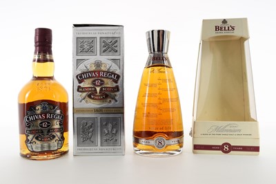 Lot 202 - BELL'S 8 YEAR OLD MILLENNIUM AND CHIVAS REGAL 12 YEAR OLD