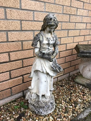 Lot 408 - TWO COMPOSITION STONE GARDEN STATUES