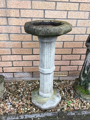 Lot 409 - COMPOSITION STONE GARDEN BIRDBATH