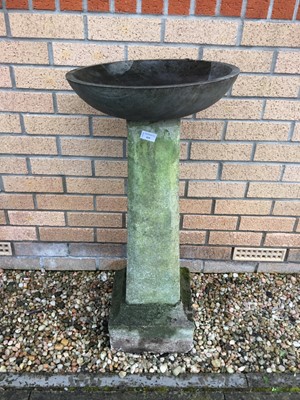 Lot 410 - COMPOSITION STONE BIRDBATH