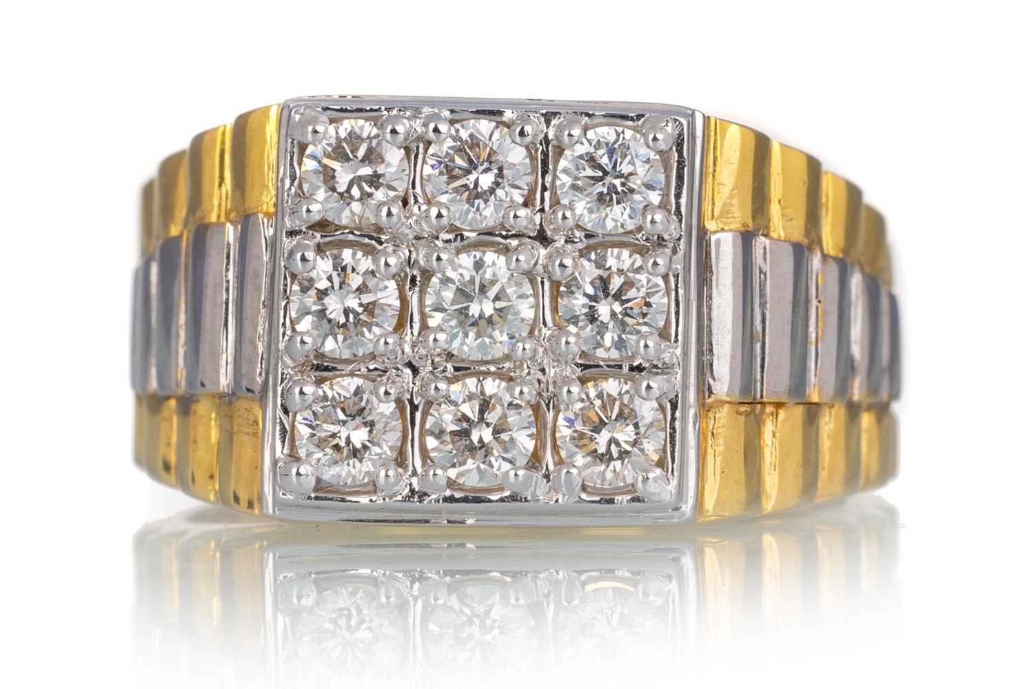 Lot 522 - CERTIFICATED DIAMOND TILE RING,
