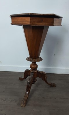 Lot 415 - VICTORIAN WALNUT OCTAGONAL NEEDLEWORK TABLE