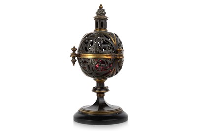 Lot 1283 - EASTERN BRONZED METAL INCENSE BURNER