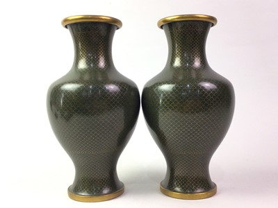 Lot 433 - PAIR OF CHINESE CLOISONNE VASES