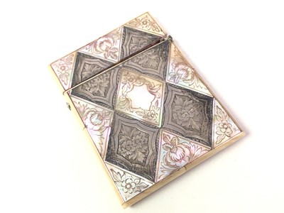 Lot 441 - VICTORIAN MOTHER OF PEARL CALLING CARD CASE