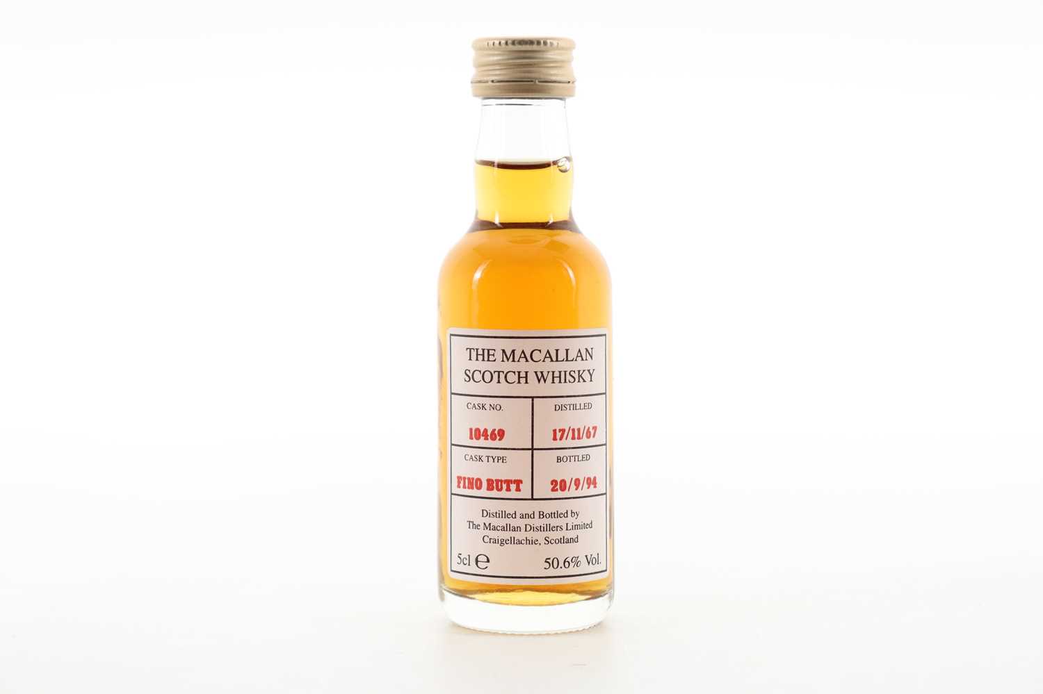 Lot 210 - MACALLAN 1967 SINGLE CASK #10469 MINIATURE