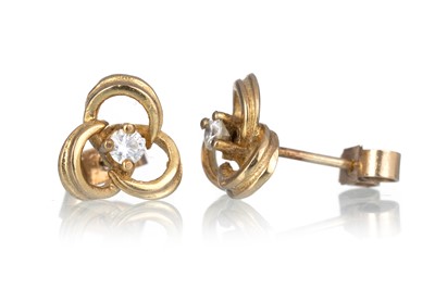 Lot 614 - PAIR OF DIAMOND KNOT EARRINGS