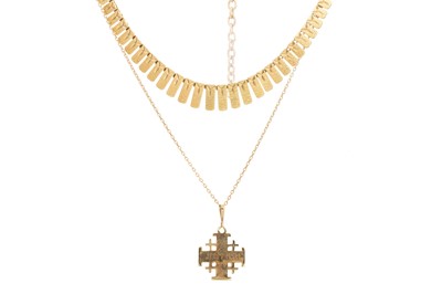 Lot 632 - GOLD FRINGE LINK NECKLACE